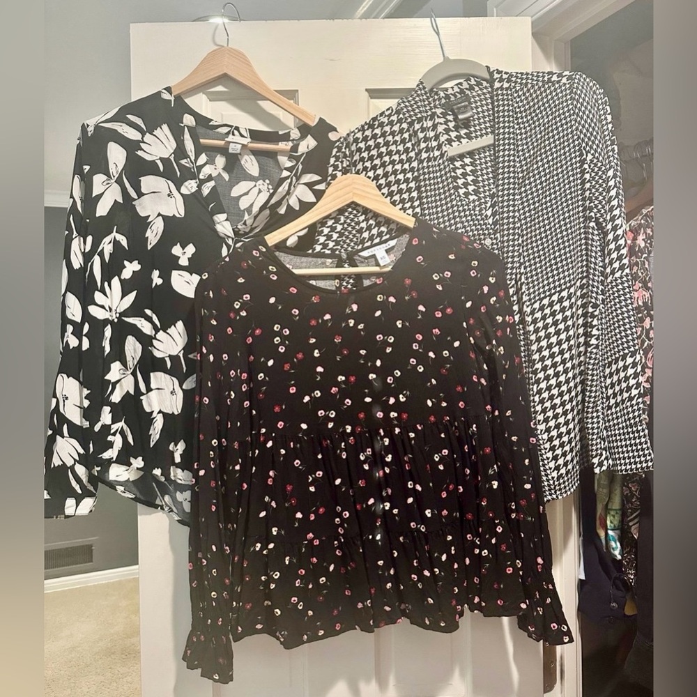 Women’s XS work blouses floral houndstooth Target Loft